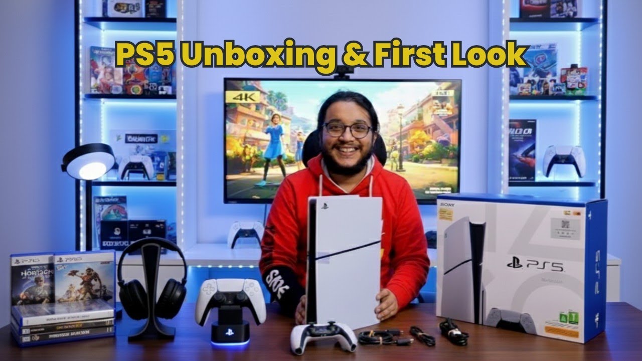 Finally PS5 Unboxing! 😍 First Look & Accessories 🔥