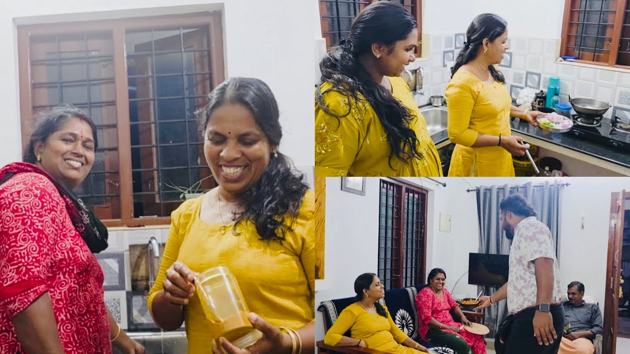 ശ്രുതിയുടെ വീട്ടിൽ അമ്മയുടെ ആദ്യത്തെ cooking😍എല്ലാവരും ഒരുമിച്ച് ഒരു ദിവസം😳