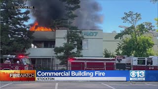 Commercial Building Burns In Stockton