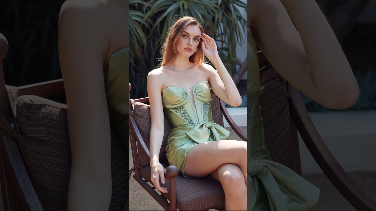 Satin Cocktail dress with matching stones and side waist tie