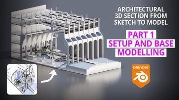 From sketch to design - architectural axonometric section with Blender Part 1