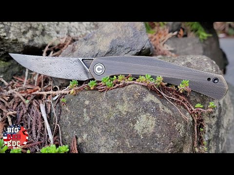 Civivi Lazar Blackened Brass and Damascus I Elijah Isham Design