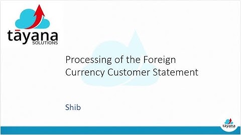 Processing of the Foreign Currency Customer Statement