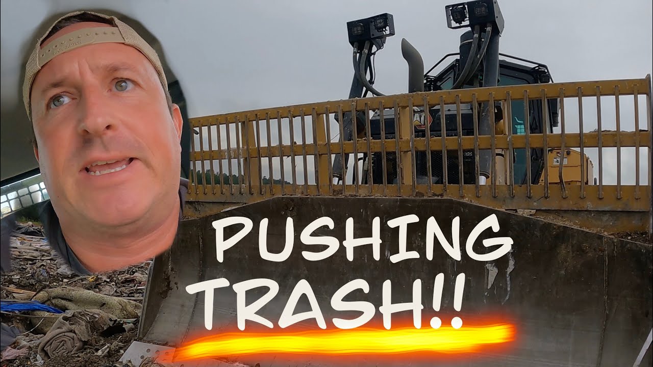 Busy TRASH day at the landfill! 🚜 Pushing with the CAT D6 - YouTube