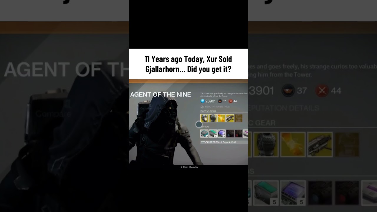 XUR SOLD THE GHALLARHORN TODAY…