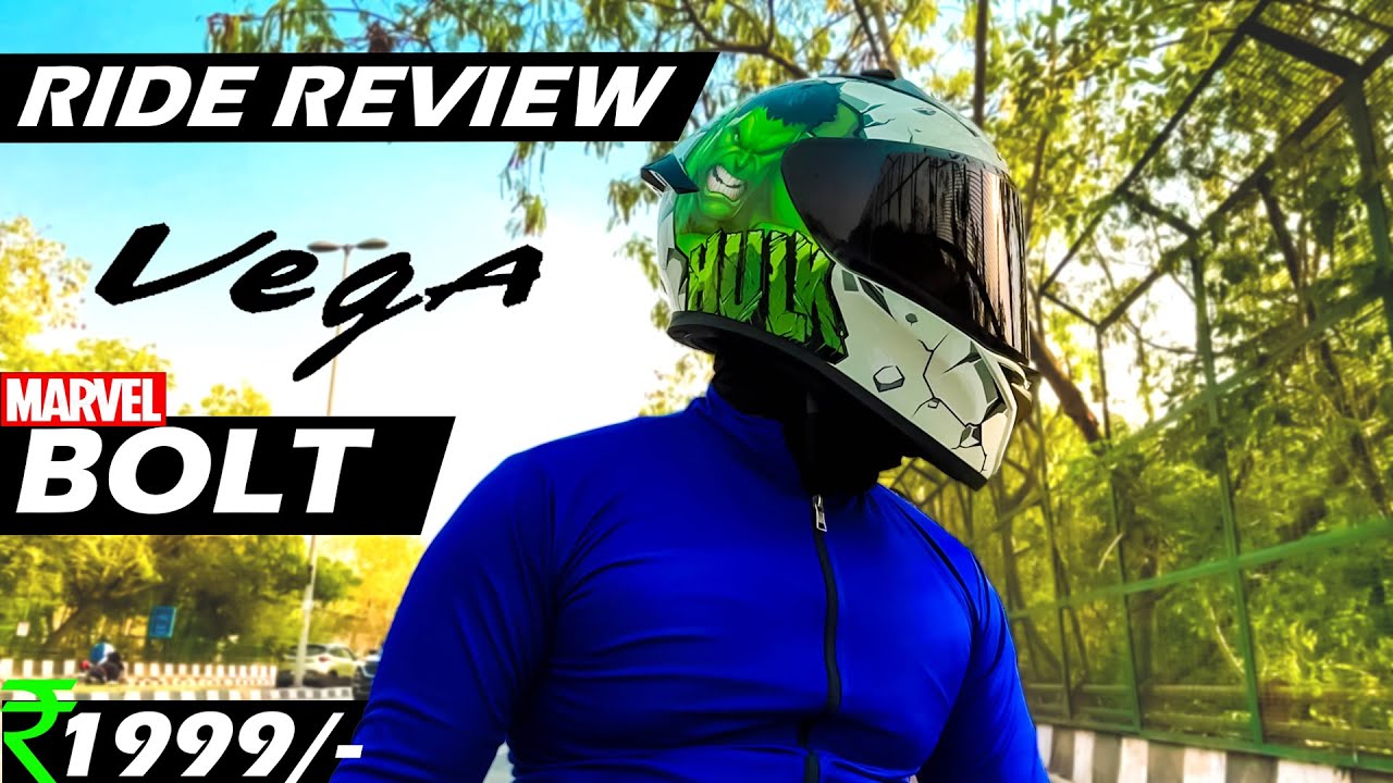Best Budget Helmet Under 2000? Vega Bolt Ride Review😍 Vega Bolt Marvel Hulk Edition | Better SBA 20?
