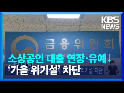 금융위원회 “소상공인 대출 연장·유예↓”…‘가을 위기설’ 차단 / KBS  2023.08.29.