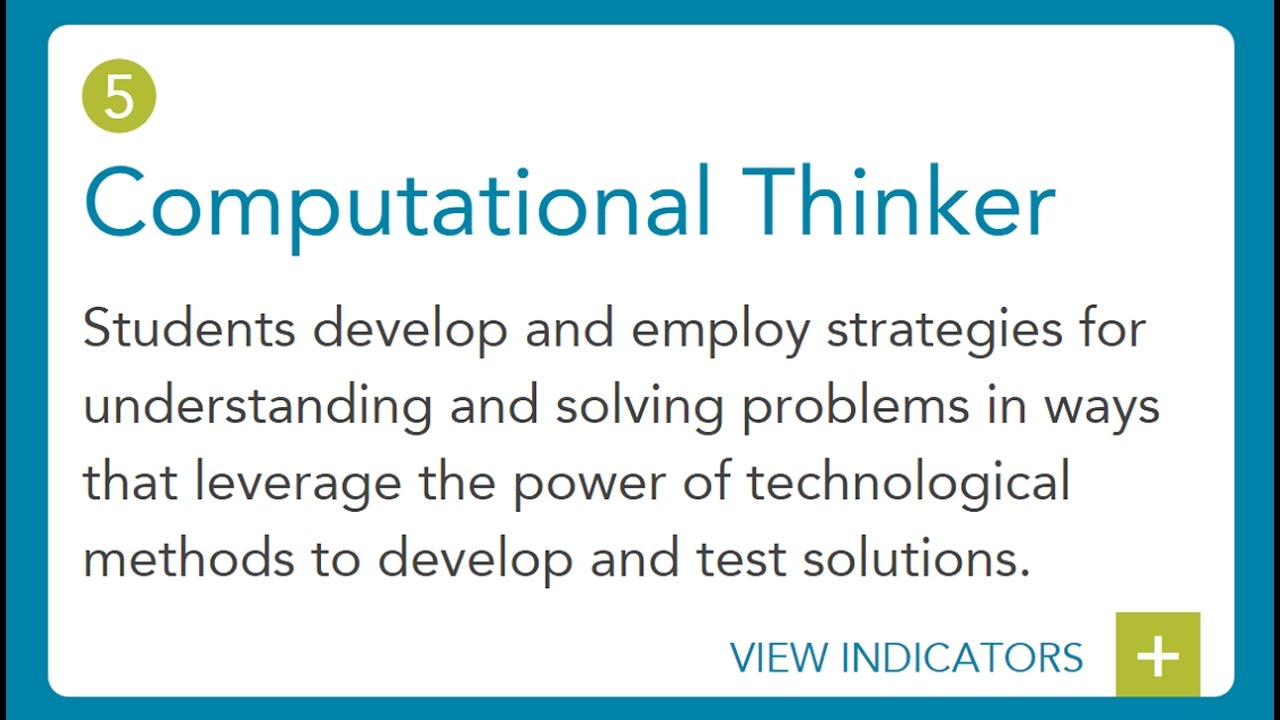 ISTE Standardr S 5 Computational Thinker - YouTube