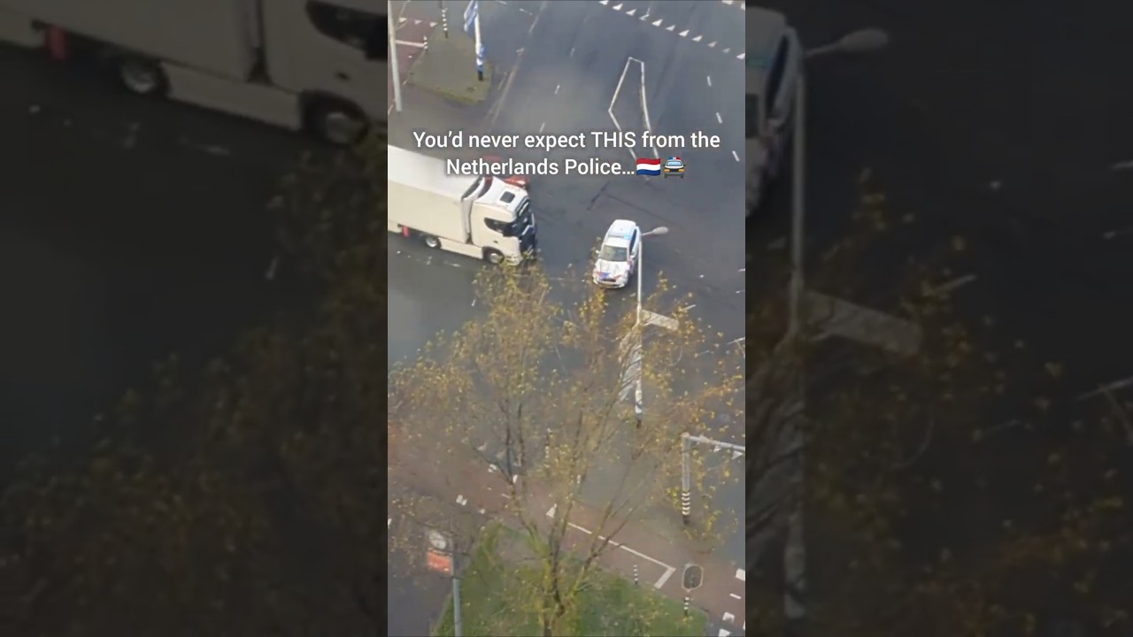 Dutch police surprises  little fan in Rotterdam🇳🇱#netherlands #politie #police #europe #shortsfeed