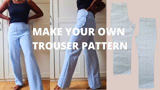 DETAILED WOMEN'S TROUSER BLOCK PATTERN | MAKE TROUSERS THAT FIT PROPERLY ( FOR BEGINNERS )