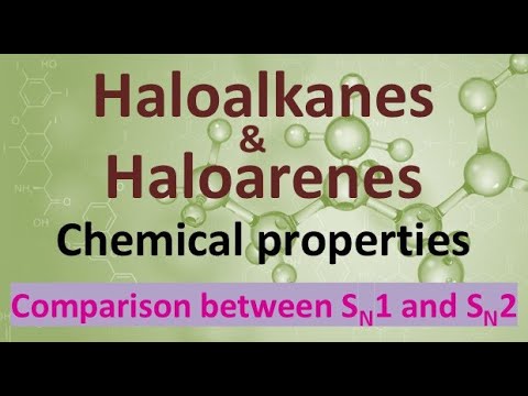 Haloalkanes and haloarenes, comparison of Nucleophilic substitution reactions SN1 and SN2 in telugu