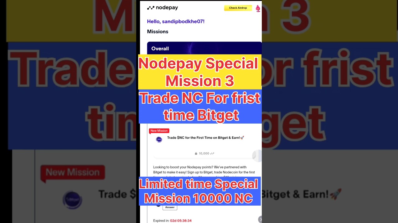 Nodepay Special Mission 3 | Trade NC Token For Frist Time to Bitget | Limited Time Special Mission