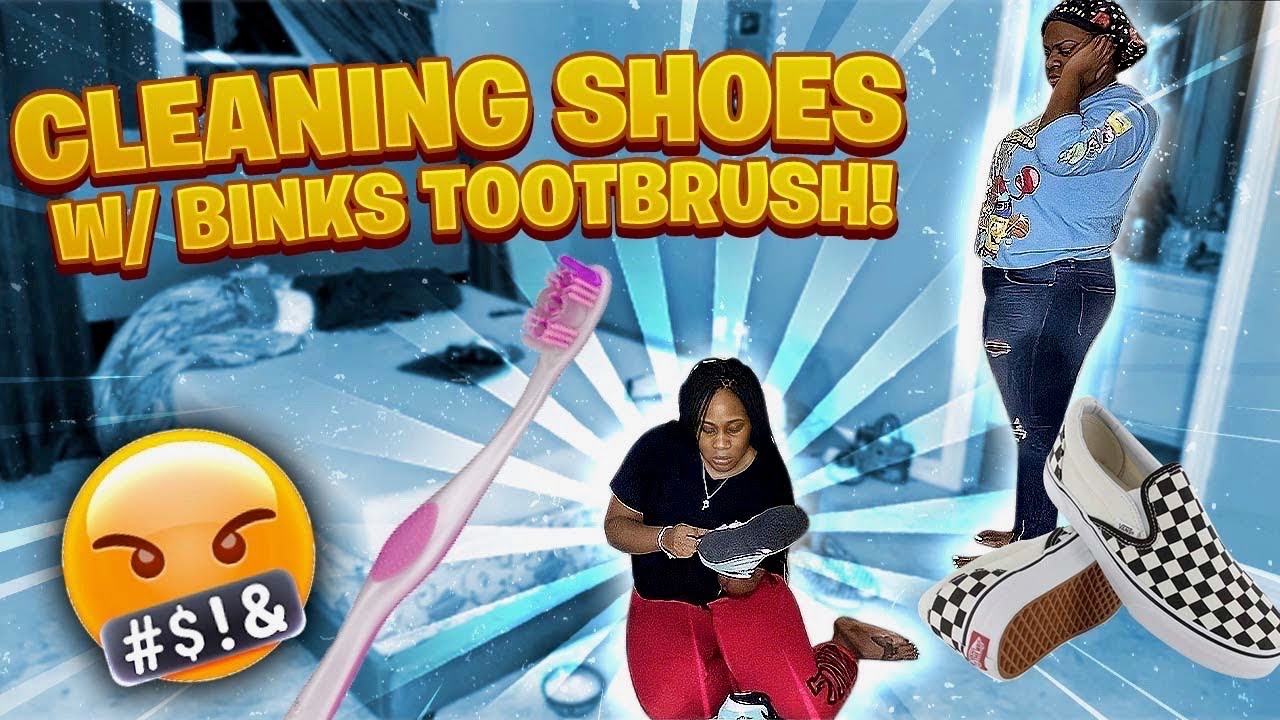 CLEANING MY SHOES WITH BINKS TOOTHBRUSH ( HILARIOUS 🤣 )