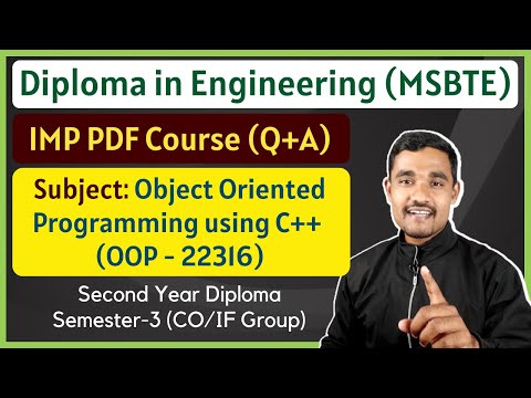 Object Oriented Programming using C++ Course | OOP - 22316 | Semester 3 | MSBTE | I Scheme | Diploma