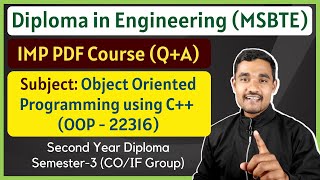 Object Oriented Programming using C++ Course | OOP - 22316 | Semester 3 | MSBTE | I Scheme | Diploma