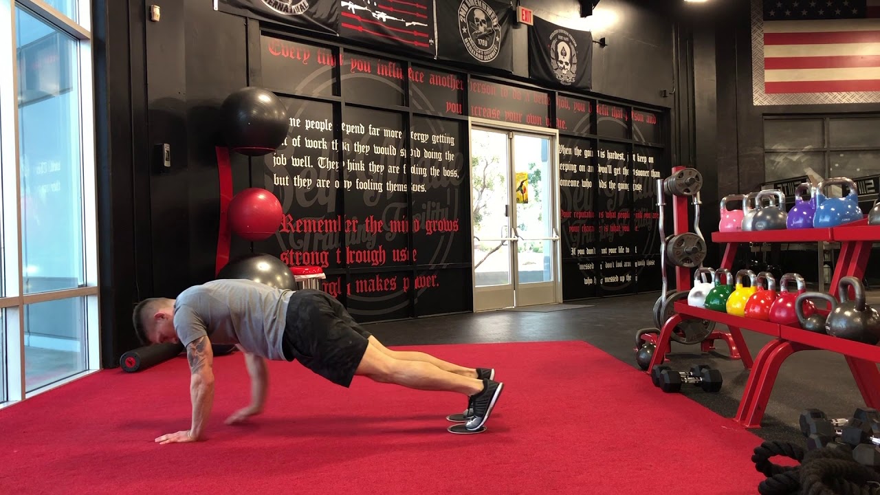 Slider straight leg forward and reverse bear crawls - YouTube