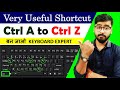 Ctrl A to Ctrl Z | keyboard shortcut keys | All Keyboard Shortcuts [Hindi]