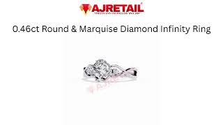 0.46ct Round & Marquise Diamond Infinity Ring 18K White Gold #ajretail  #diamondring
