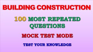 Building Construction 100 Most Repeated MCQ | Civil Engineering | Kerala PSC | SSC JE | RRB screenshot 3