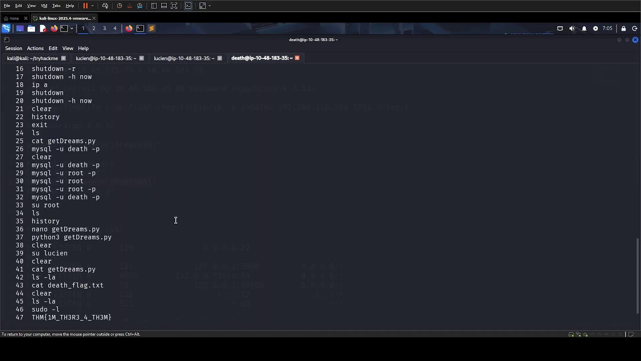 finishing our "Dreaming" TryHackMe Box