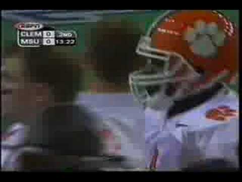 Ashley Cooper intercepts a pass in the 1999 Peach ...