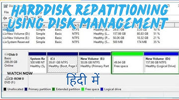 Hard Disk Repartitioning Using Disk Management Tool