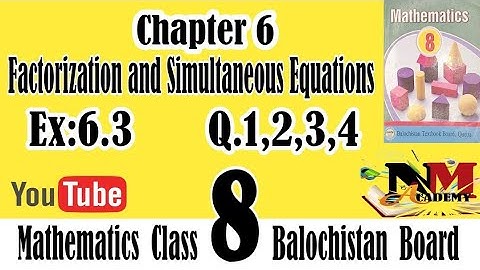 Mathematics Class 8 chapter 6 exercise 6.3 Question 1,2,3,4 | 8th class math Balochistan board