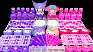 PURPLE VS PINK 💜💗 Buat Slime Mengkilap Kuromi dan My Melody 💋 Riasan Lucu dan Mainan Acak