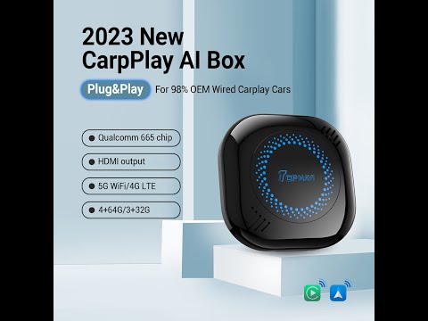 Topnavi Carplay AI Box With 4G Wireless Carplay And Android Auto 4+64GB  or 8+128GB Specs HDMI