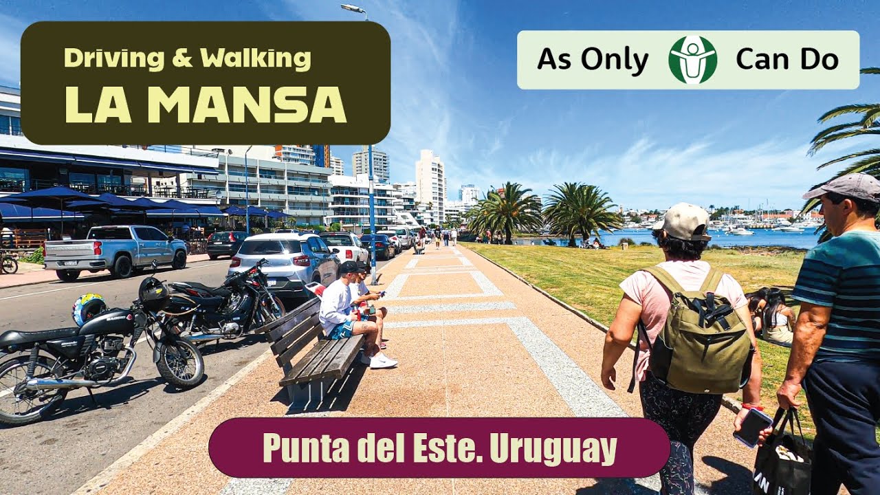 Scenic view of LA MANSA. Driving & Walking. Punta del Este. Uruguay.