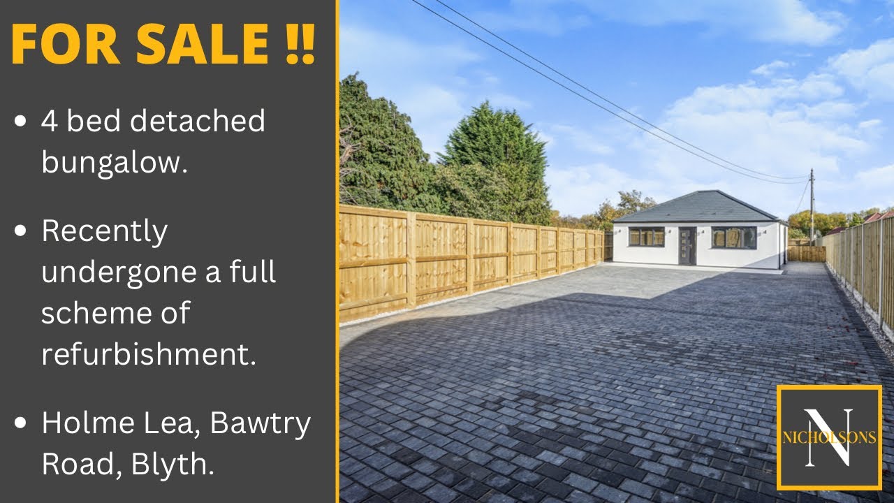 FOR SALE!! Holme Lea, Bawtry Road, Blyth YouTube