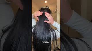 DIY tape in weft extensions on my short hair. The process is much easier than I thought #tapeins