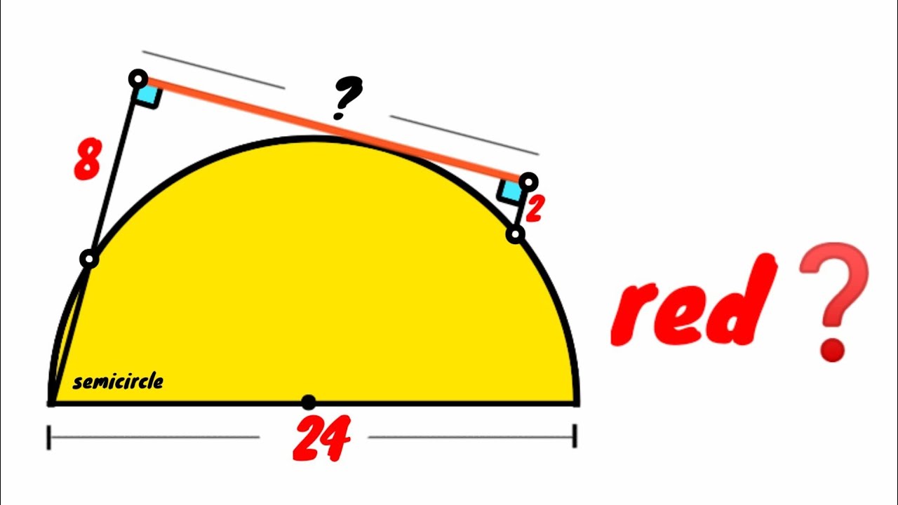 Can you find length of the Red Line? | (Fun Geometry Problem) | #math # ...