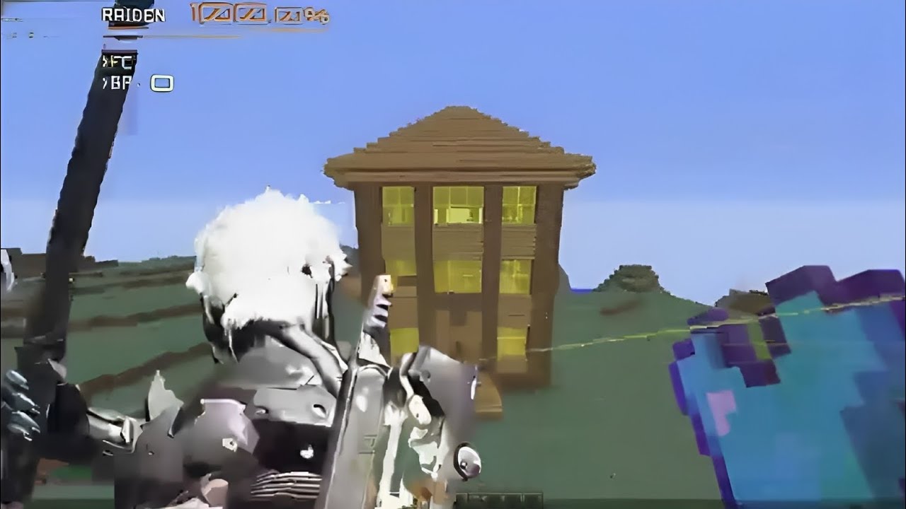 Raiden destroys the house in Minecraft meme - YouTube