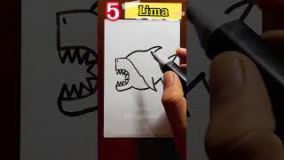 Cara menggambar ikan hiu dari angka 5 #caramenggambar #menggambardanmewarnai