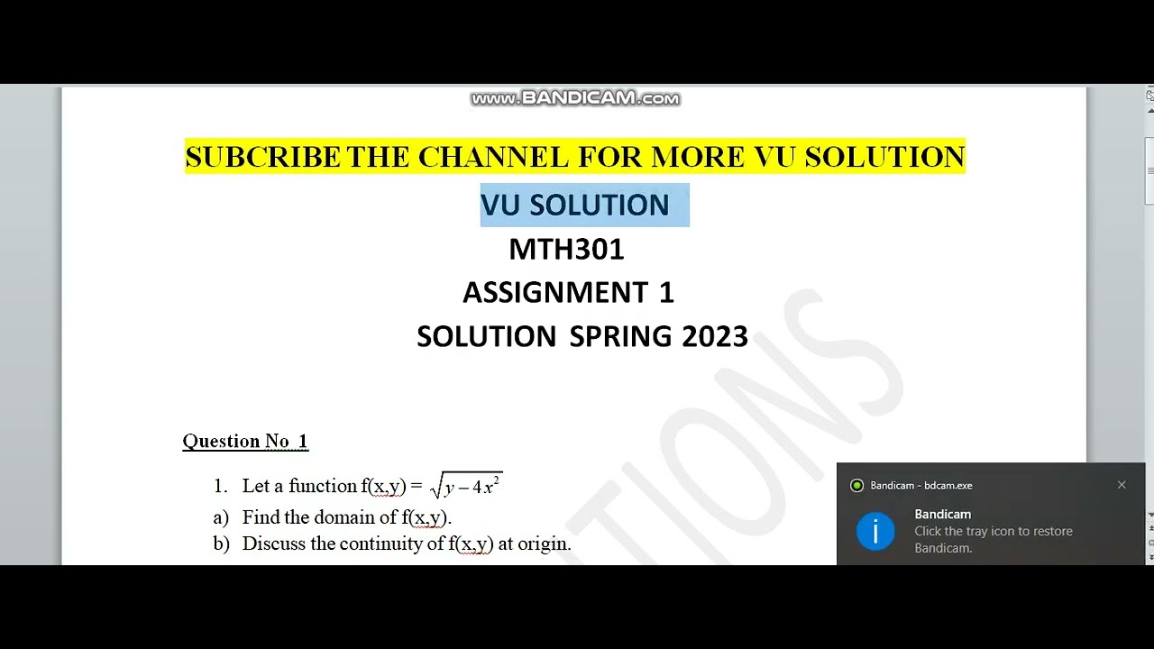 mth301 assignment solution 2023