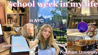 COLLEGE WEEK IN MY LIFE as a student @ Fordham Uni in NYC 🎧📚 romanticizing \& productive routines