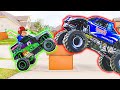 Braxton and Ryder as Monster Truck Kids on a Misson to Help People - Funny Kids Video