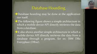 Class on 07-12-20,Data base issues in Mobile Communication: Data Hoarding