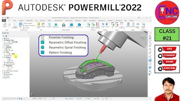 #21 Autodesk powermill 2022 | flowline finishing | parametric offset finishingfinishing Toolpath |