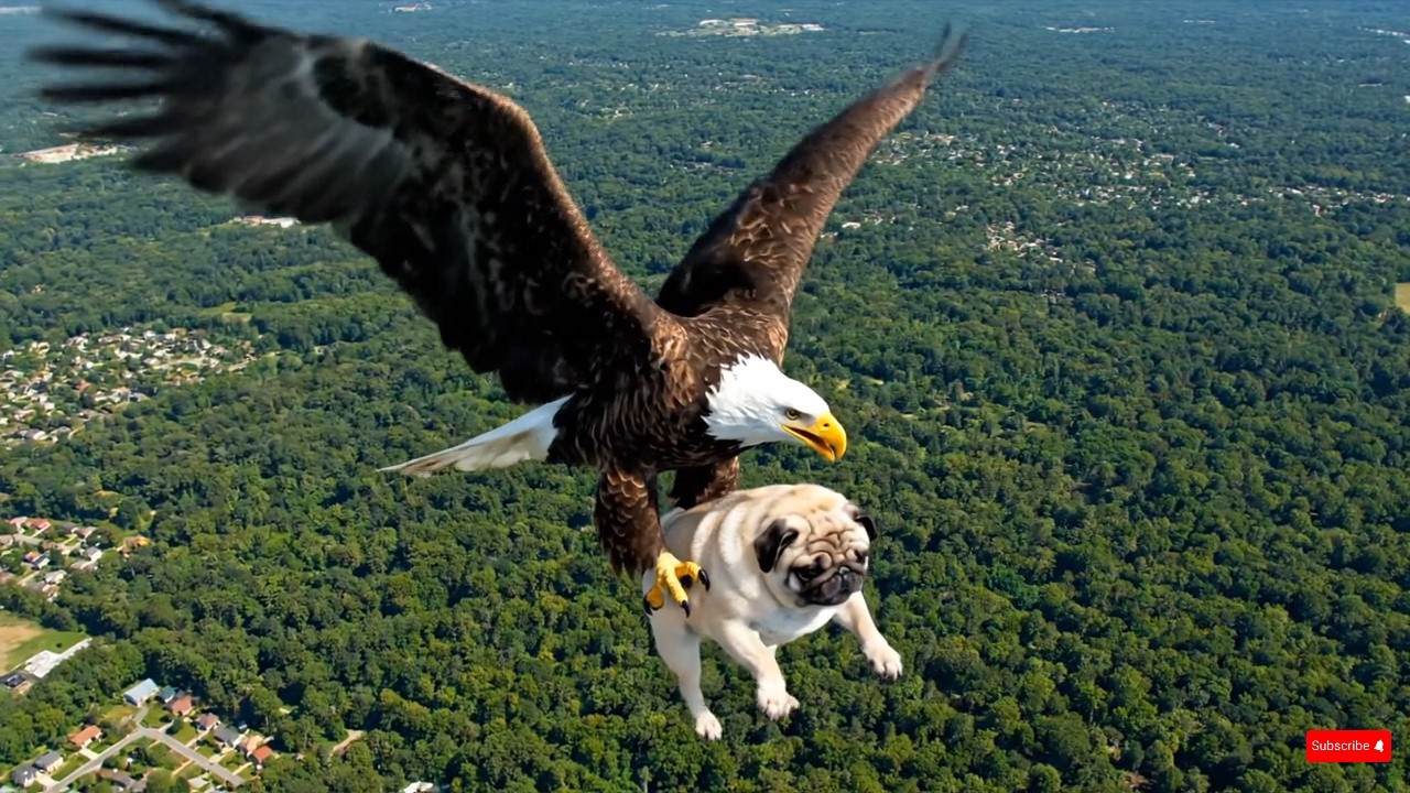 rescue animal: Heroic Animal Rescue: Team Saves Pug Snatched by an Eagle