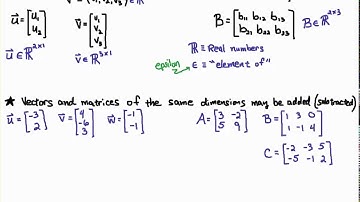 Adding and Substracting Vectors and Matrices
