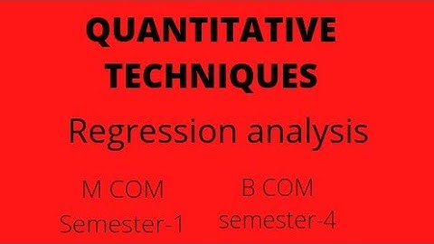 How to form regression equations? quantitative techniques/BCOM and MCOM/problems with solution....
