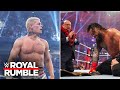 Cody rhodes stares down roman reigns royal rumble 2024 highlights