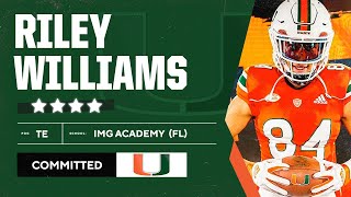 4-star TE Riley Williams commits to the Miami Hurricanes