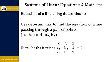 Equation of a line using determinants