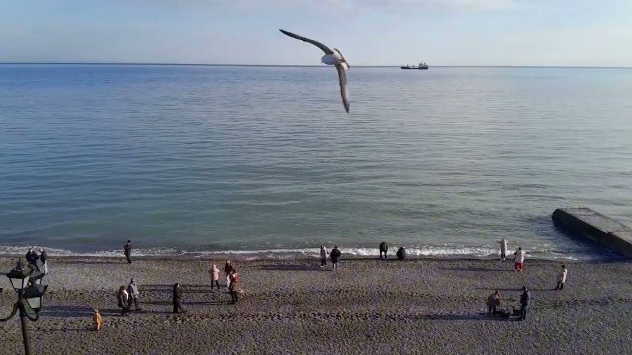 A walk along the seafront in January seagulls the sound of the sea...