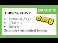 Turning point of cubic graph | Differential calculus grade12 