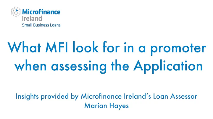 What MFI look for in a promoter  Marian Hayes