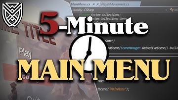 5 Minute MAIN MENU Unity Tutorial
